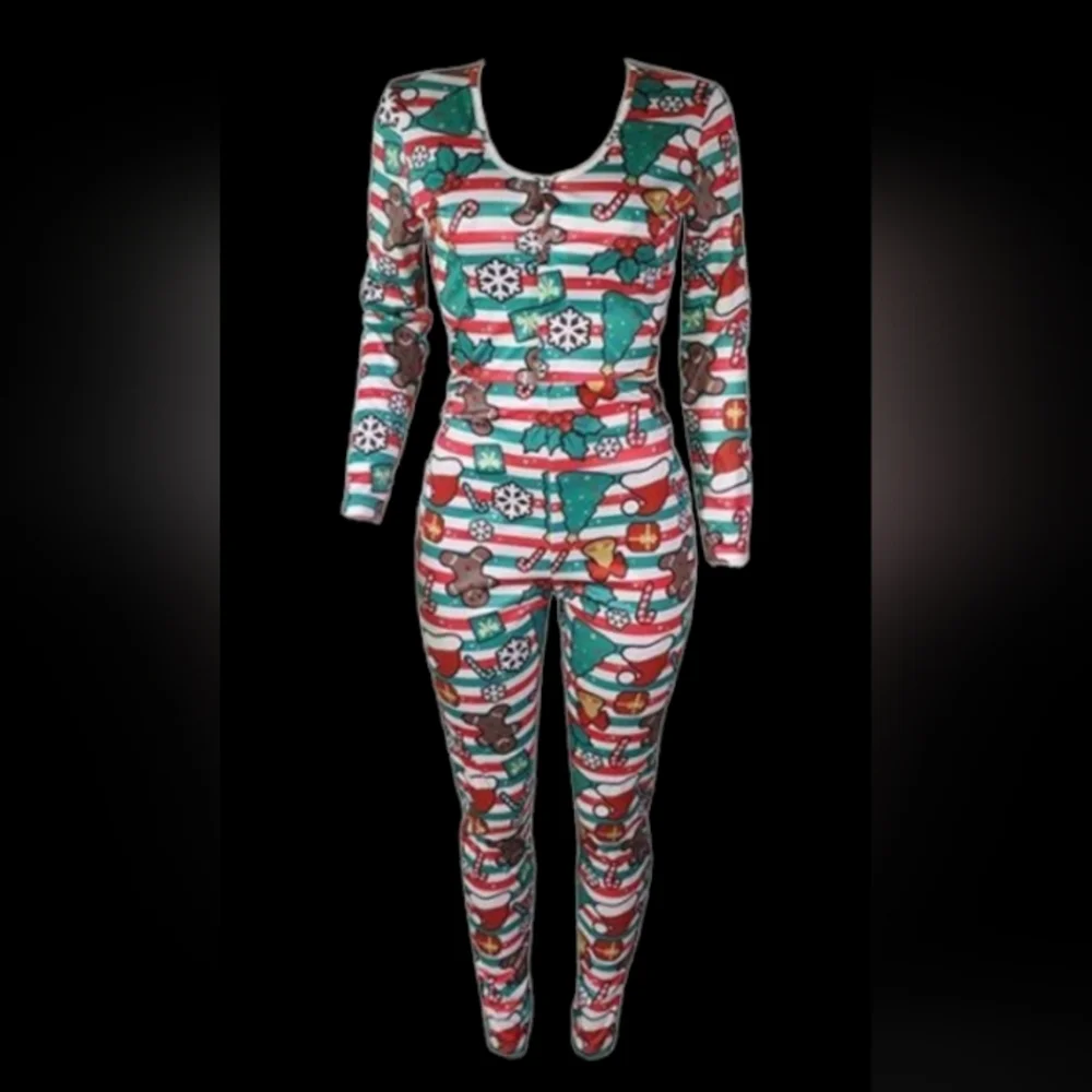 Women holiday Onesie Jumpsuit, with all over print